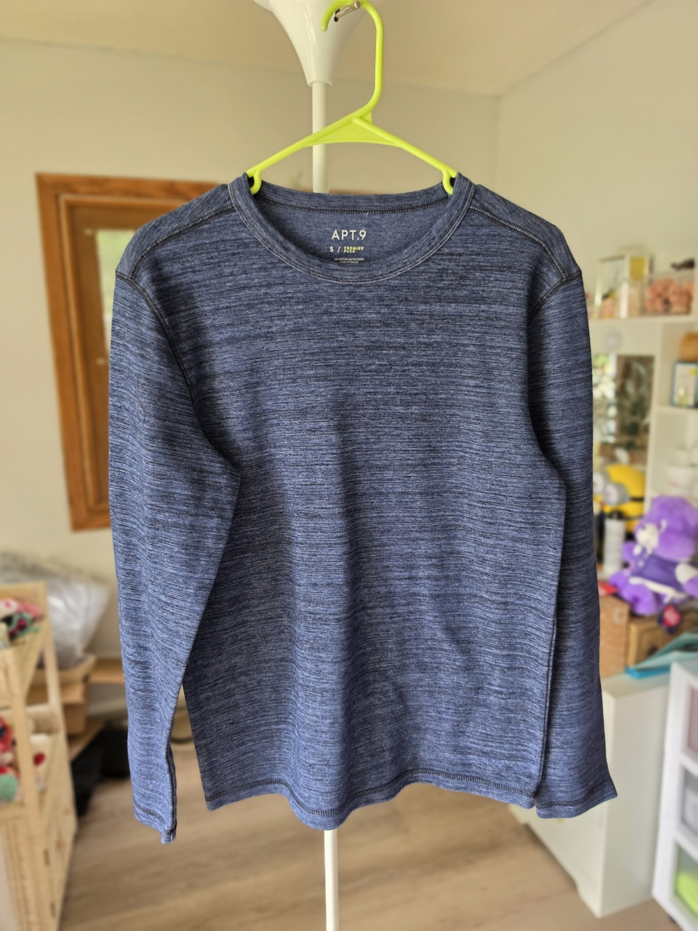 Apt. 9 Men's Heather Navy Blue Long-Sleeve Crewneck
